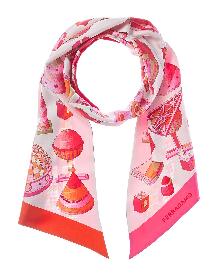 Ferragamo Geometrical Renaissance Print Silk Bandeau