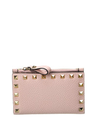 Valentino Valentino Rockstud Grainy Leather Card Case