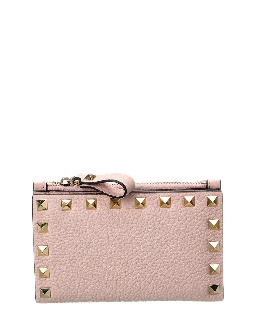 Valentino Valentino Rockstud Grainy Leather Card Case