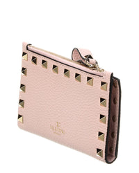Valentino Valentino Rockstud Grainy Leather Card Case