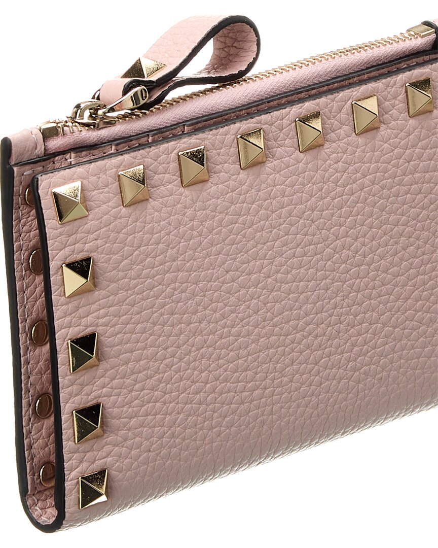 Valentino Valentino Rockstud Grainy Leather Card Case