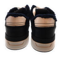 Versace Jeans Couture Black Fuzzy Lined Sneakers-