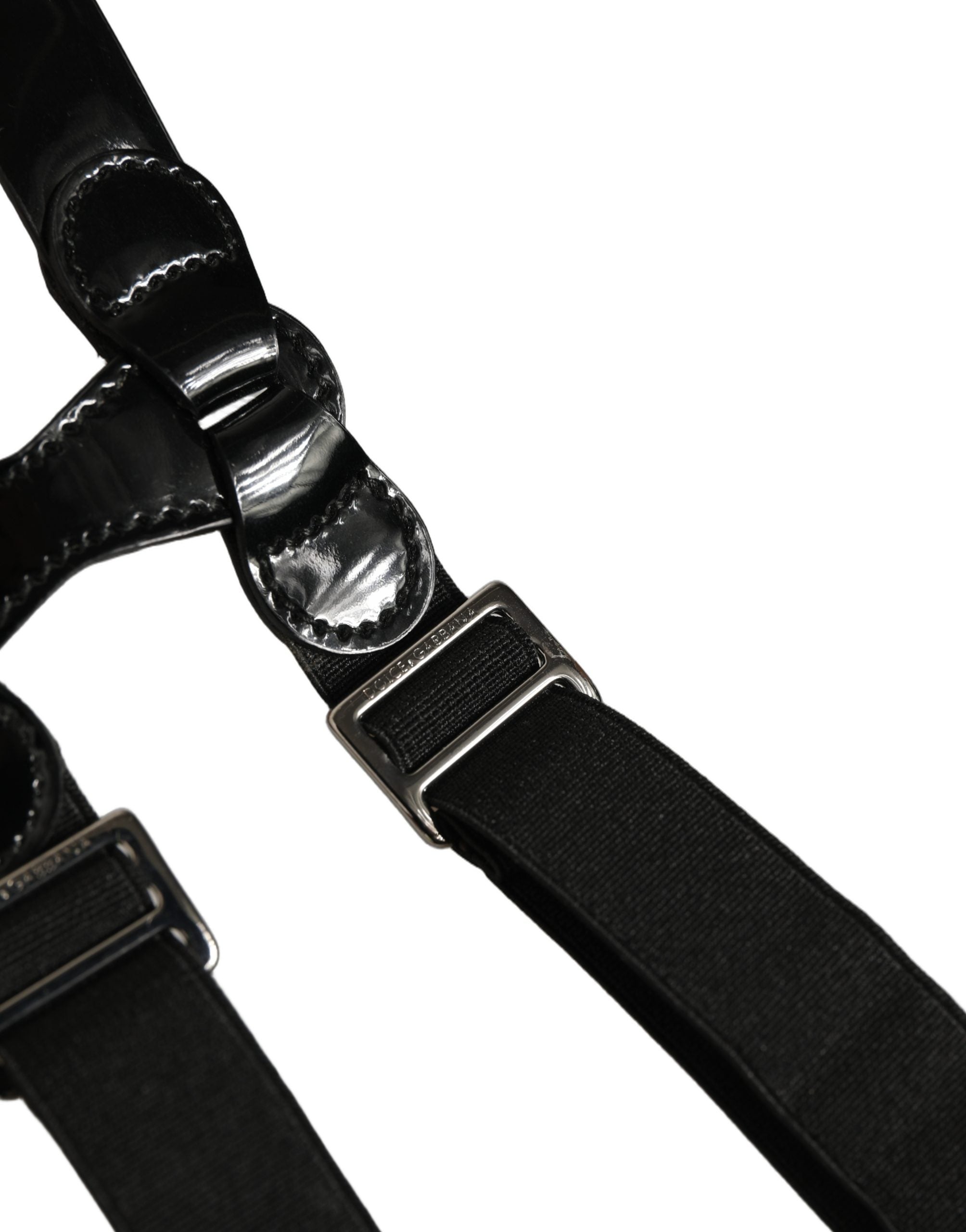 Dolce & Gabbana Dolce & Gabbana Black Adjustable Silver Metal Clips Men's Suspenders