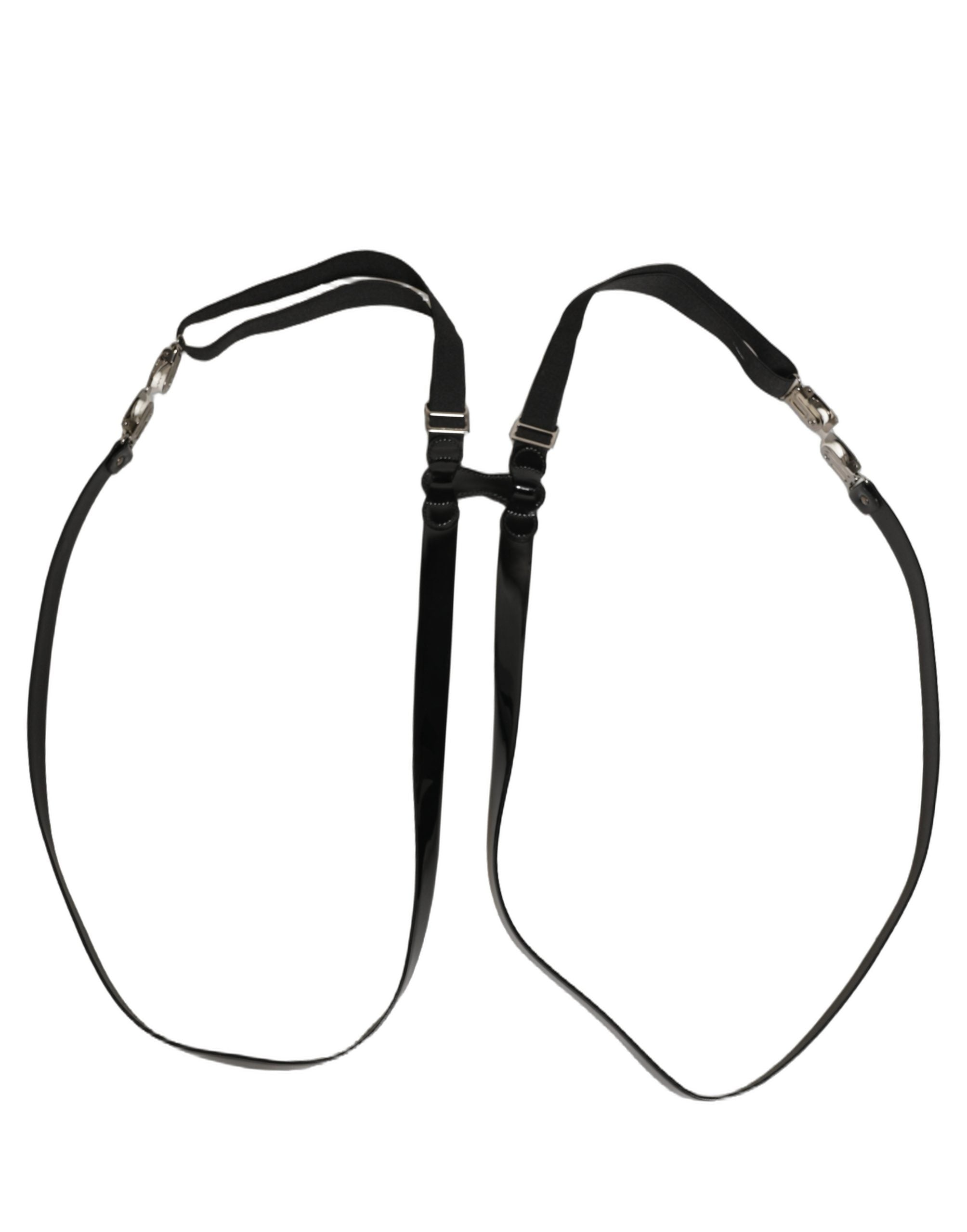 Dolce & Gabbana Dolce & Gabbana Black Adjustable Silver Metal Clips Men's Suspenders