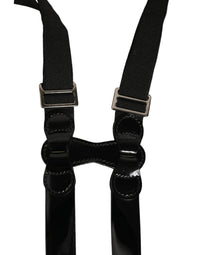 Dolce & Gabbana Dolce & Gabbana Black Adjustable Silver Metal Clips Men's Suspenders