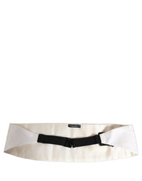 Dolce & Gabbana Dolce & Gabbana White Men Wide Waist Belt Cotton Men's Cummerbund