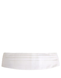 Dolce & Gabbana Dolce & Gabbana White Men Wide Waist Belt Cotton Men's Cummerbund