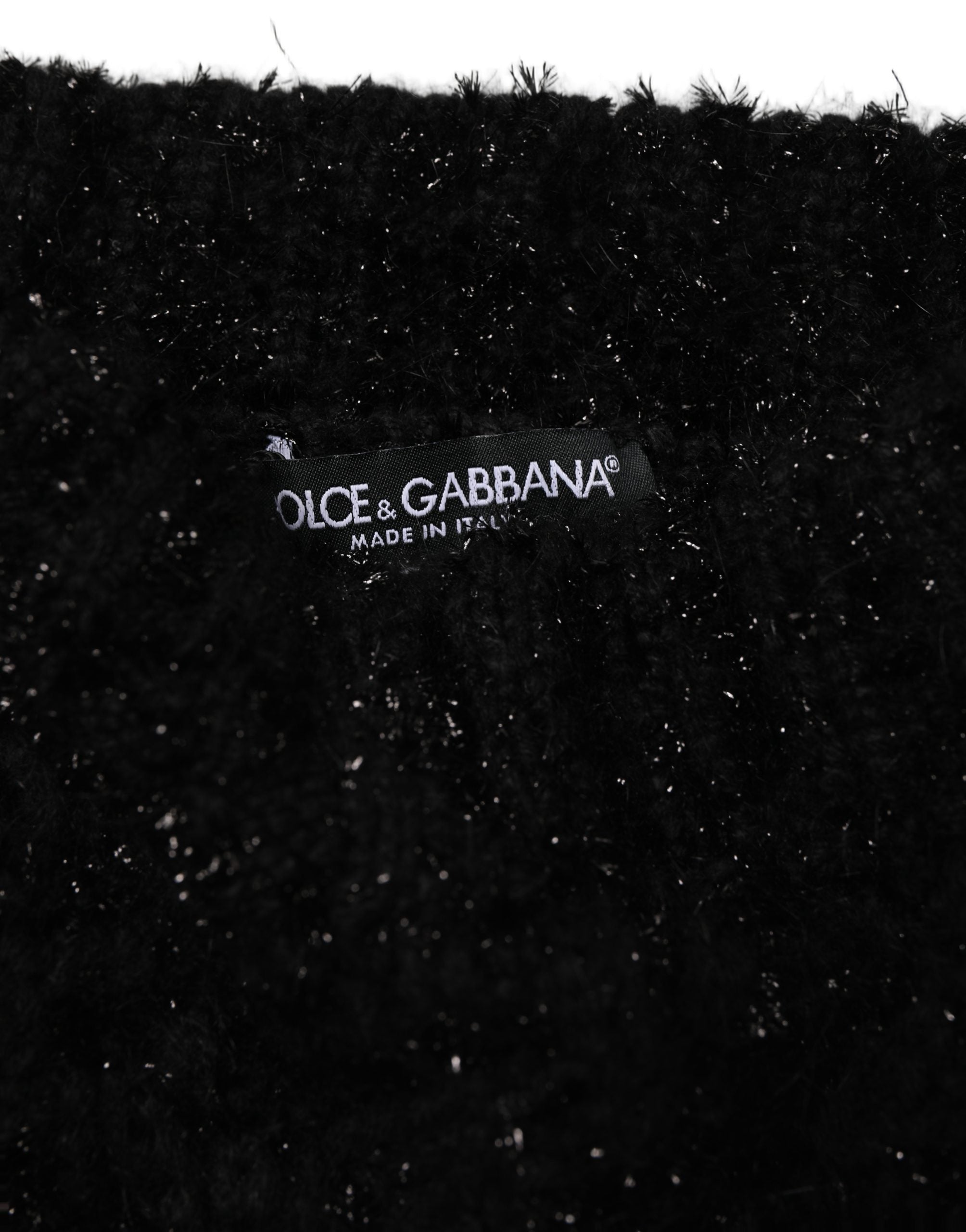 Dolce & Gabbana Dolce & Gabbana Men Black Cashmere Knitted Neck Warmer Men's Scarf