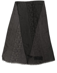 Dolce & Gabbana Dolce & Gabbana Black DG Logo Fringed Edge Lace Stole Men's Scarf