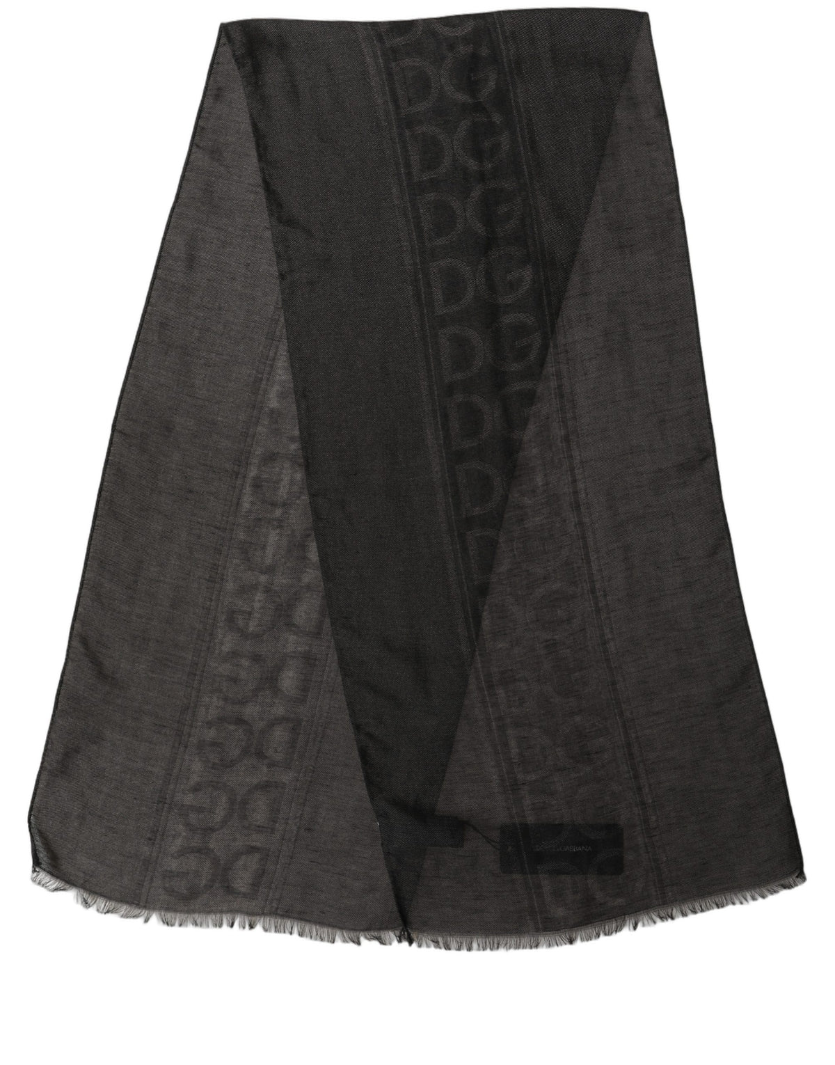 Dolce & Gabbana Dolce & Gabbana Black DG Logo Fringed Edge Lace Stole Men's Scarf