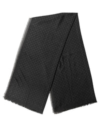 Dolce & Gabbana Dolce & Gabbana Men Black Viscose Polka Dot Fringe Shawl Lace Men's Stole