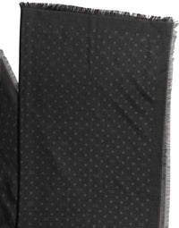 Dolce & Gabbana Dolce & Gabbana Men Black Viscose Polka Dot Fringe Shawl Lace Men's Stole