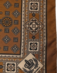Dolce & Gabbana Dolce & Gabbana Brown Geometric Pocket Square Foulard Men's Scarf