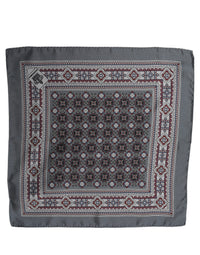Dolce & Gabbana Dolce & Gabbana Gray Geometric Pocket Square Foulard Men's Scarf