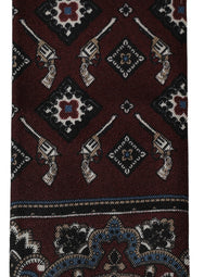 Dolce & Gabbana Dolce & Gabbana Burgundy Skinny Twilly Fringed Foulard Men's Scarf
