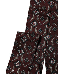Dolce & Gabbana Dolce & Gabbana Burgundy Skinny Twilly Fringed Foulard Men's Scarf