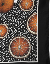 Dolce & Gabbana Dolce & Gabbana Black Silk Orange Pocket Square Foulard Men's Scarf