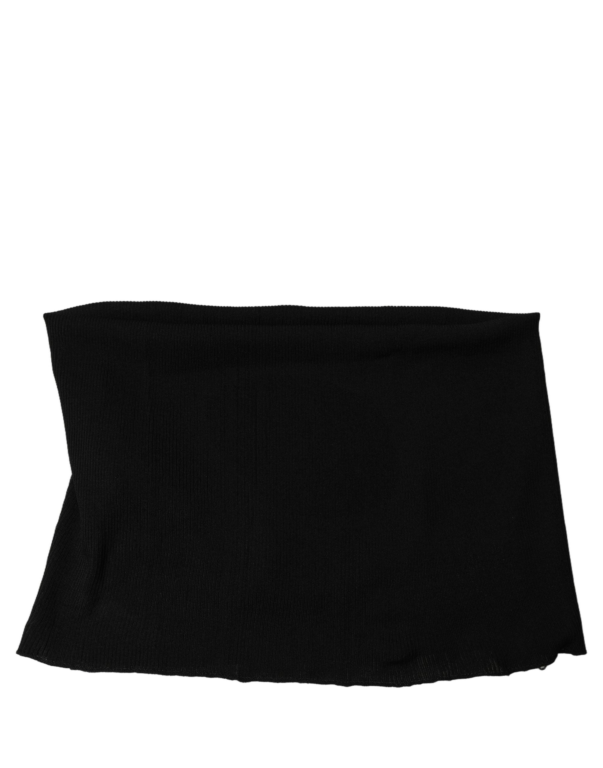 Dolce & Gabbana Dolce & Gabbana Men Black Viscose Knitted Neck Warmer Men's Scarf