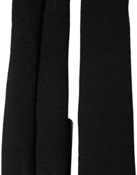 Dolce & Gabbana Dolce & Gabbana Men Black Wool Knitted Skinny Foulard Men's Scarf