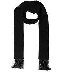 Dolce & Gabbana Dolce & Gabbana Men Black Wool Knitted Fringed Foulard Men's Scarf
