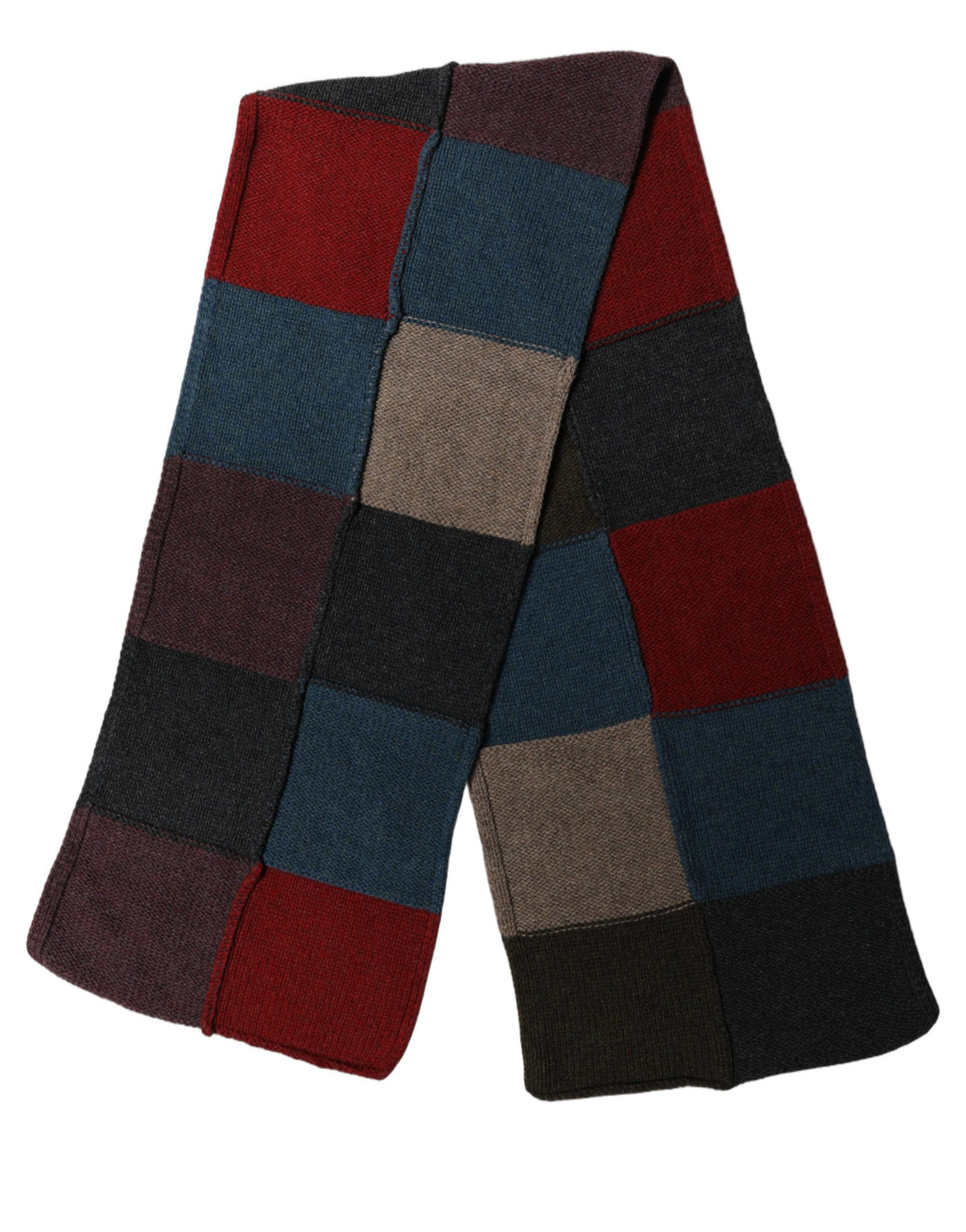 Dolce & Gabbana Dolce & Gabbana Multicolor Patchwork Knitted Foulard Men's Scarf