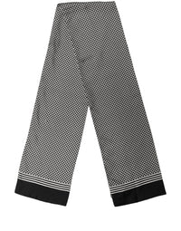 Dolce & Gabbana Dolce & Gabbana Black White Geometric Silk Neck Shawl Men's Scarf
