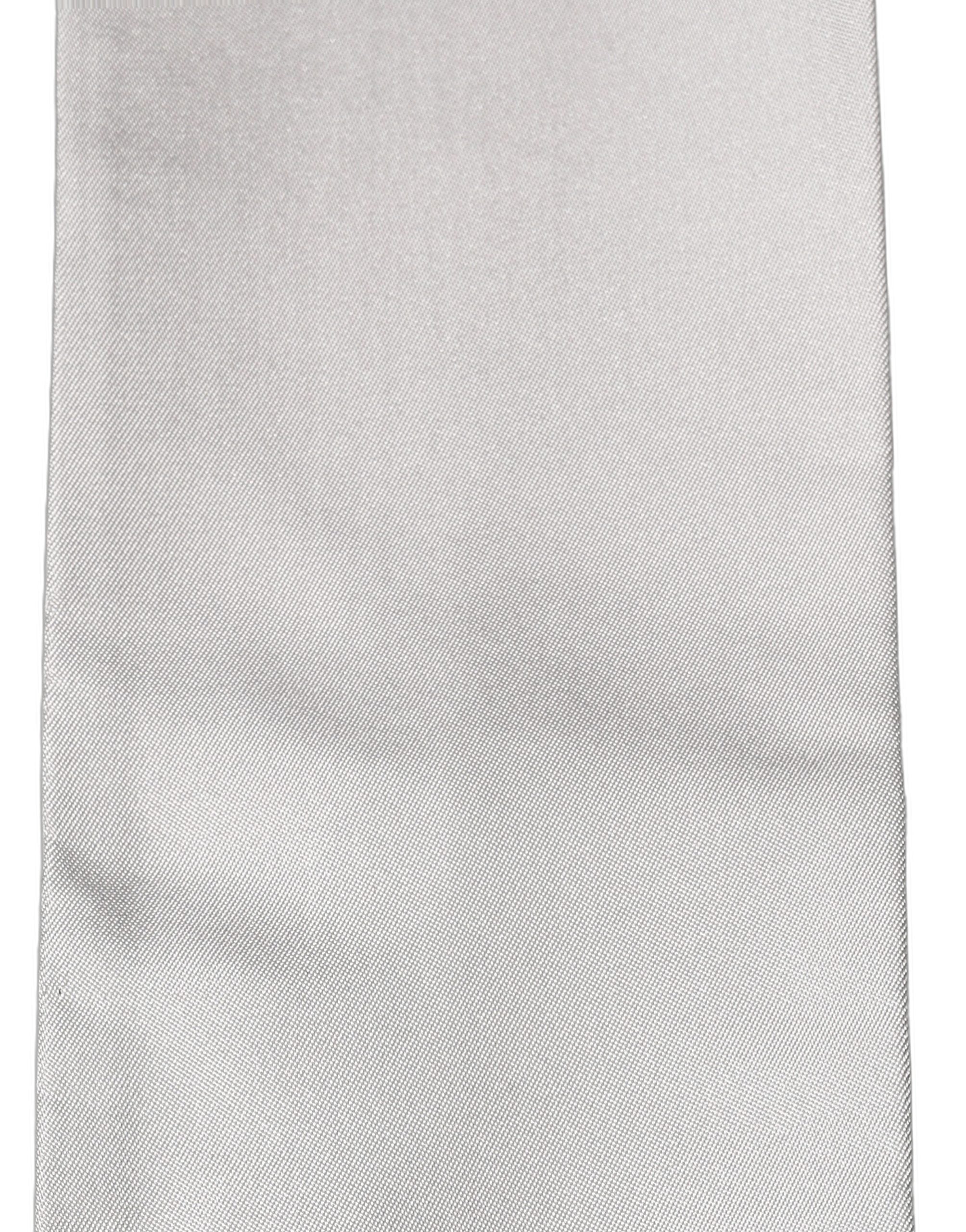 Dolce & Gabbana Dolce & Gabbana Light Gray Satin Silk Fringed Lace Stole Men's Scarf