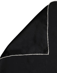 Dolce & Gabbana Dolce & Gabbana Men Black Silk Pocket Square Foulard Men's Scarf