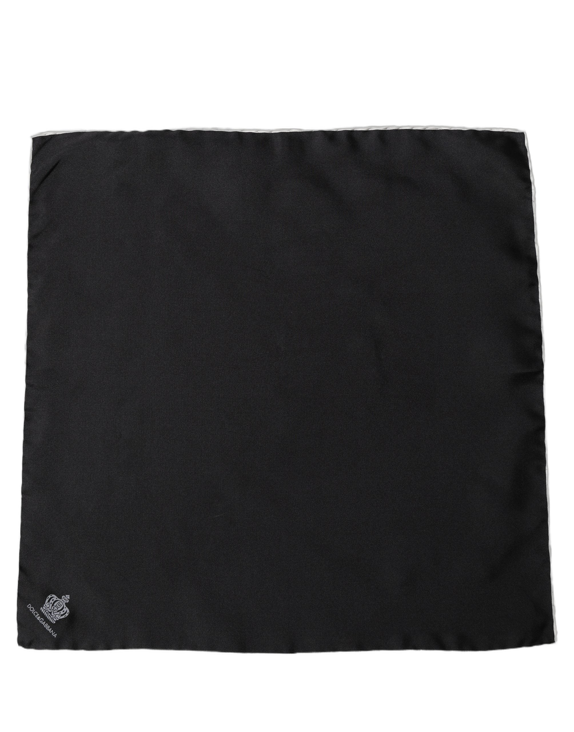 Dolce & Gabbana Dolce & Gabbana Men Black Silk Pocket Square Foulard Men's Scarf