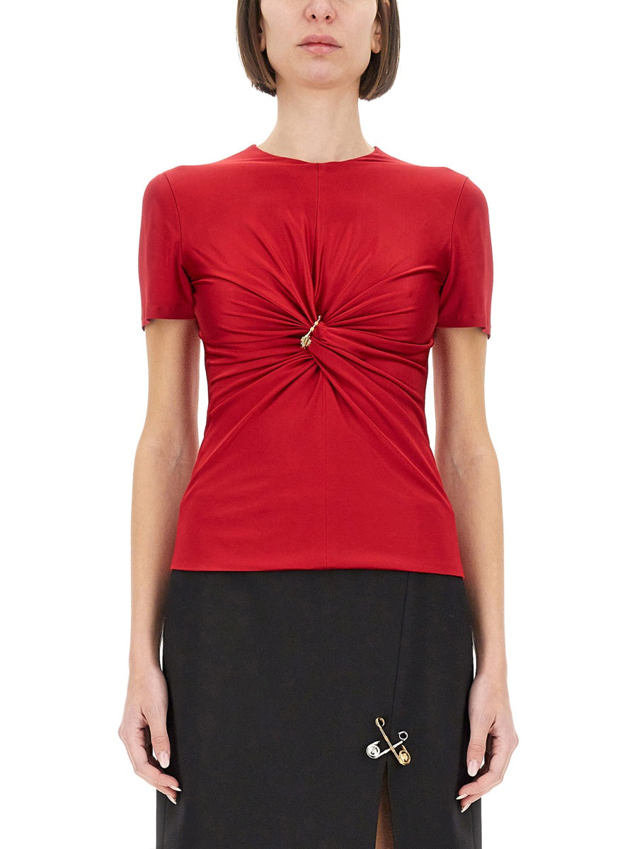 Versace Women "Safety Pin" Curled Top