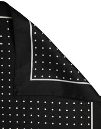 Dolce & Gabbana Dolce & Gabbana Black Polka Dot Pocket Square Foulard Men's Scarf