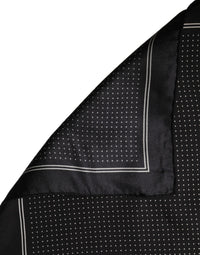 Dolce & Gabbana Dolce & Gabbana Black Polka Dot Pocket Square Foulard Men's Scarf