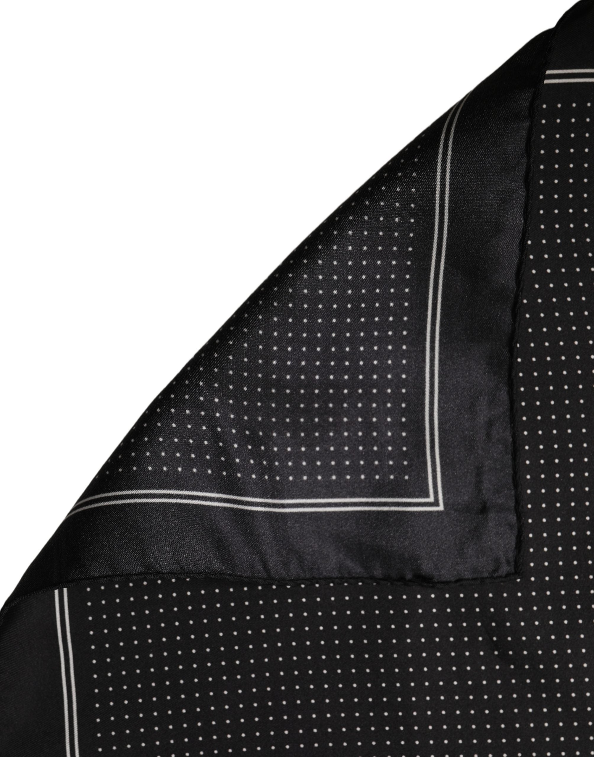 Dolce & Gabbana Dolce & Gabbana Black Polka Dot Pocket Square Foulard Men's Scarf