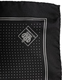 Dolce & Gabbana Dolce & Gabbana Black Polka Dot Pocket Square Foulard Men's Scarf