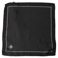 Dolce & Gabbana Dolce & Gabbana Black Polka Dot Pocket Square Foulard Men's Scarf
