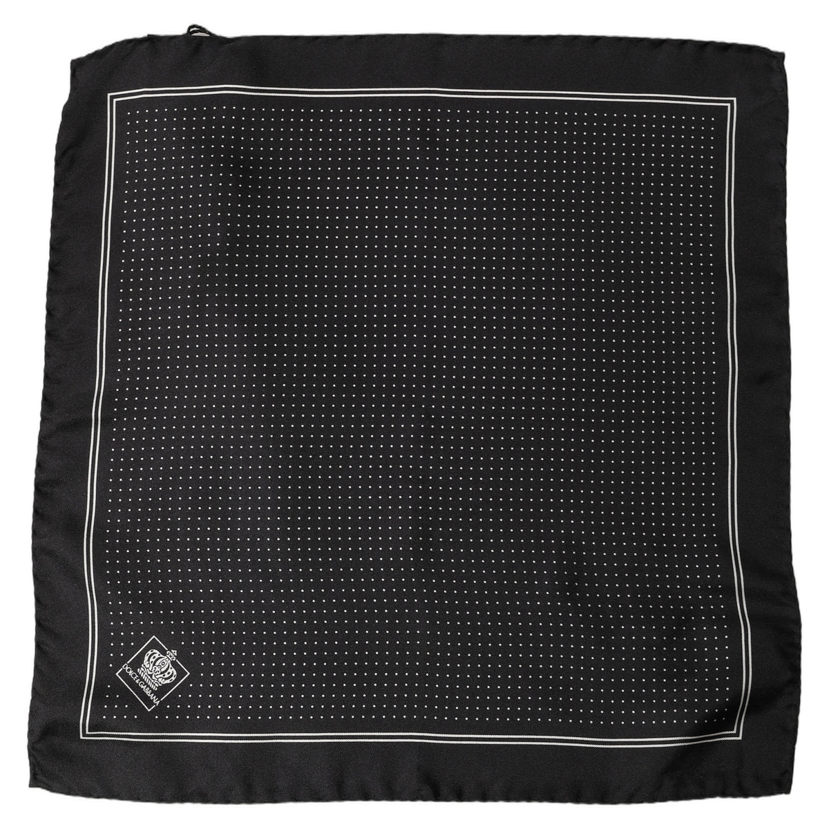 Dolce & Gabbana Dolce & Gabbana Black Polka Dot Pocket Square Foulard Men's Scarf