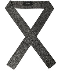 Dolce & Gabbana Dolce & Gabbana Black White Herringbone Tweed Shawl Men's Scarf