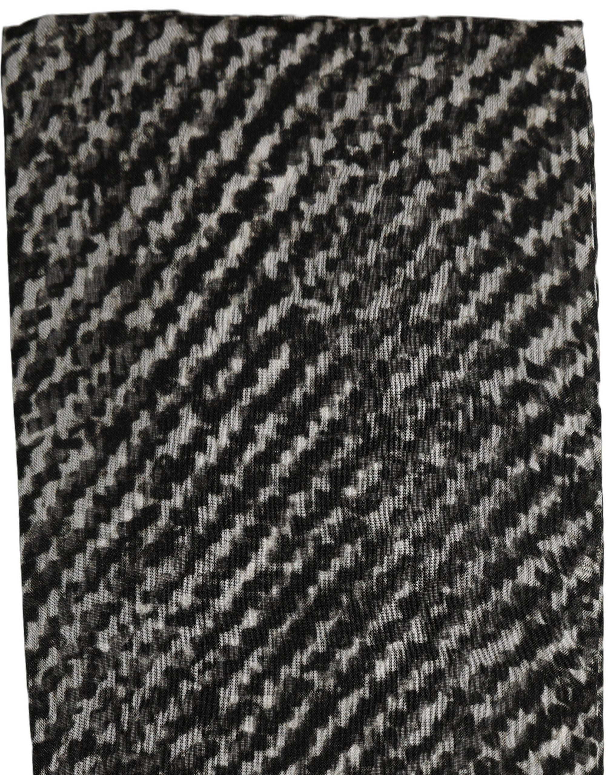 Dolce & Gabbana Dolce & Gabbana Black White Herringbone Tweed Shawl Men's Scarf