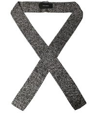 Dolce & Gabbana Dolce & Gabbana Black White Herringbone Tweed Shawl Men's Scarf