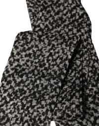 Dolce & Gabbana Dolce & Gabbana Black White Herringbone Tweed Shawl Men's Scarf