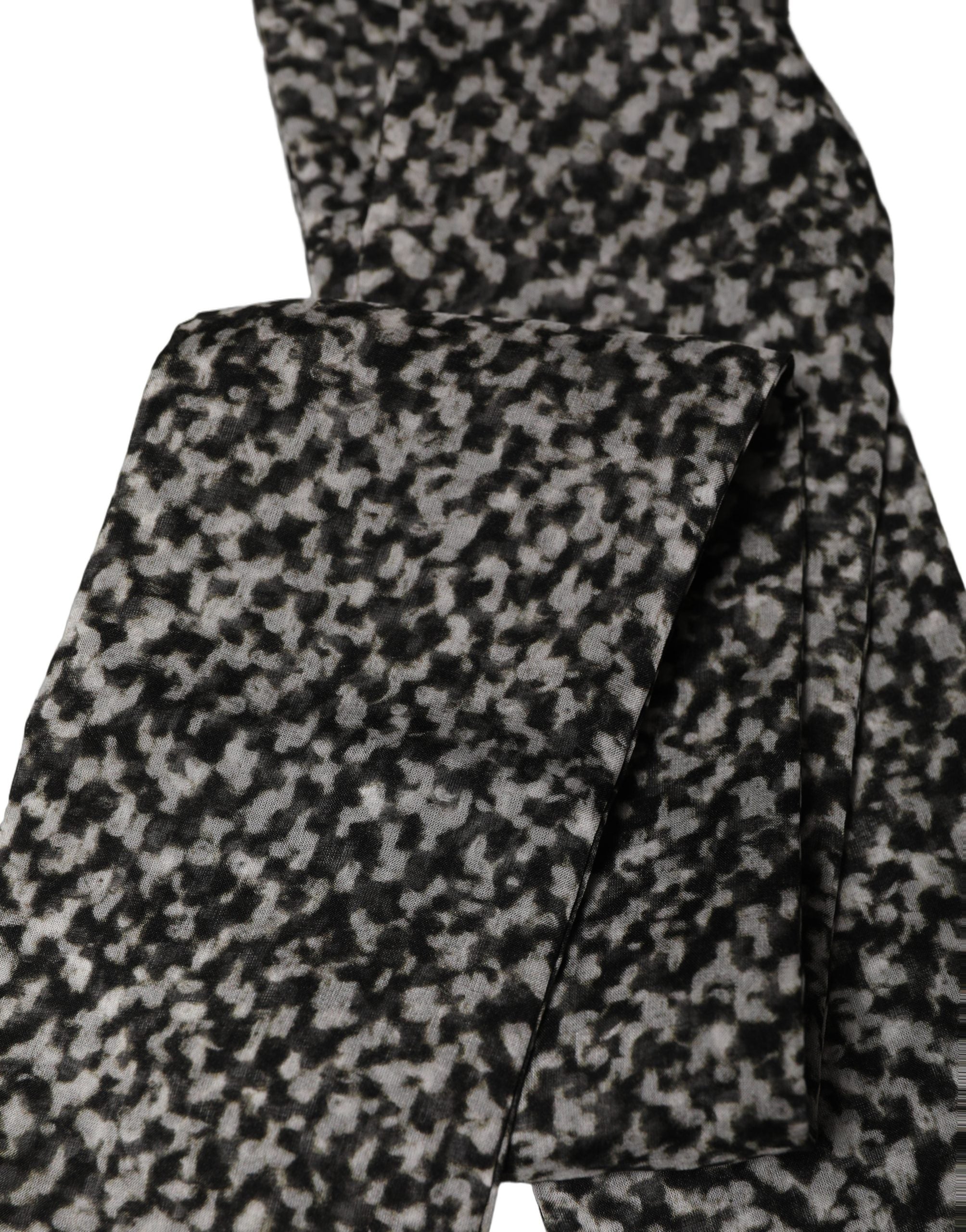 Dolce & Gabbana Dolce & Gabbana Black White Herringbone Tweed Shawl Men's Scarf