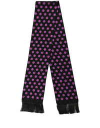 Dolce & Gabbana Dolce & Gabbana Men Black Purple Polka Dot Fringed Lace Stole Men's Scarf