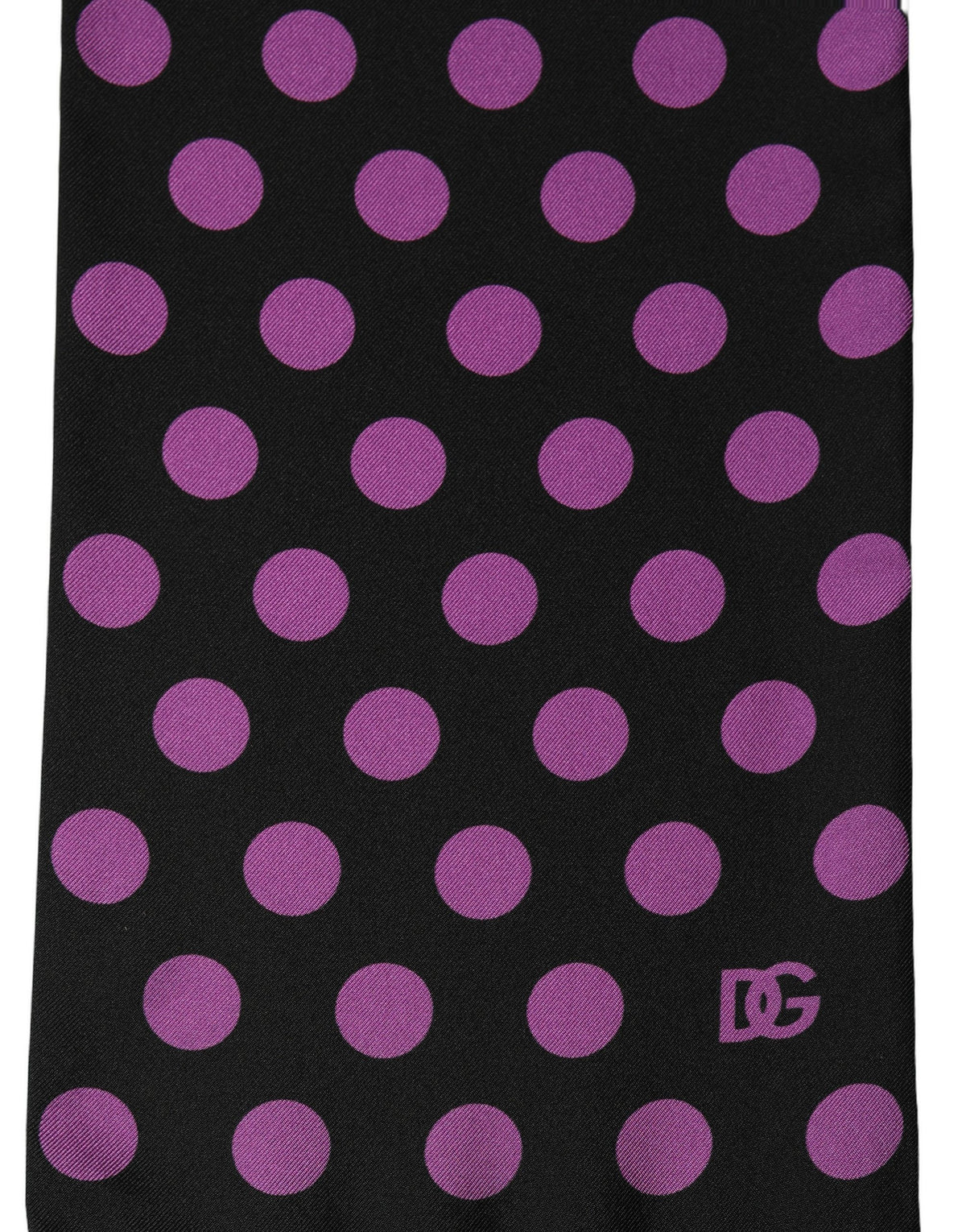 Dolce & Gabbana Dolce & Gabbana Men Black Purple Polka Dot Fringed Lace Stole Men's Scarf