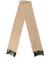 Dolce & Gabbana Dolce & Gabbana Beige Silk Dotted Fringed Neck Shawl Men's Scarf