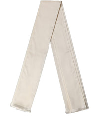 Dolce & Gabbana Dolce & Gabbana Men Cream Satin Silk Fringed Neck Shawl Men's Scarf
