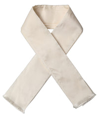 Dolce & Gabbana Dolce & Gabbana Men Cream Satin Silk Fringed Neck Shawl Men's Scarf