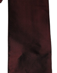Dolce & Gabbana Dolce & Gabbana Burgundy Silk Dotted Fringed Neck Shawl Men's Scarf