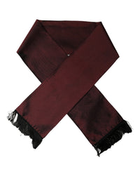 Dolce & Gabbana Dolce & Gabbana Burgundy Silk Dotted Fringed Neck Shawl Men's Scarf