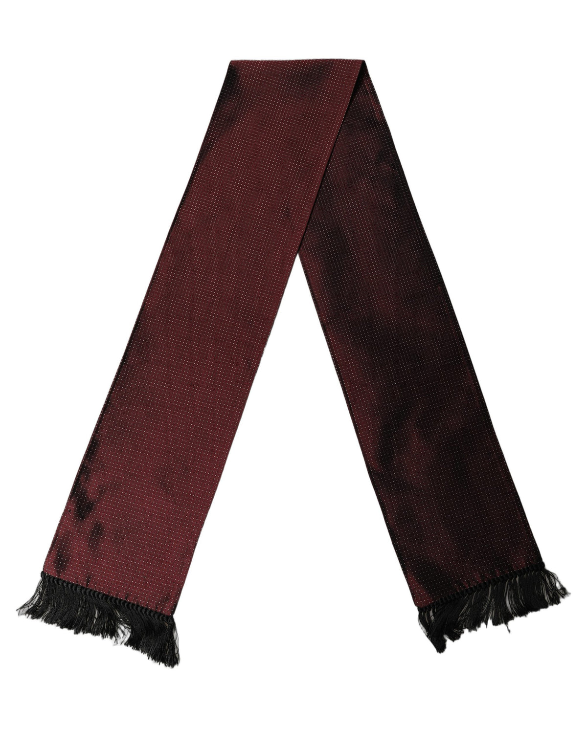 Dolce & Gabbana Dolce & Gabbana Burgundy Silk Dotted Fringed Neck Shawl Men's Scarf