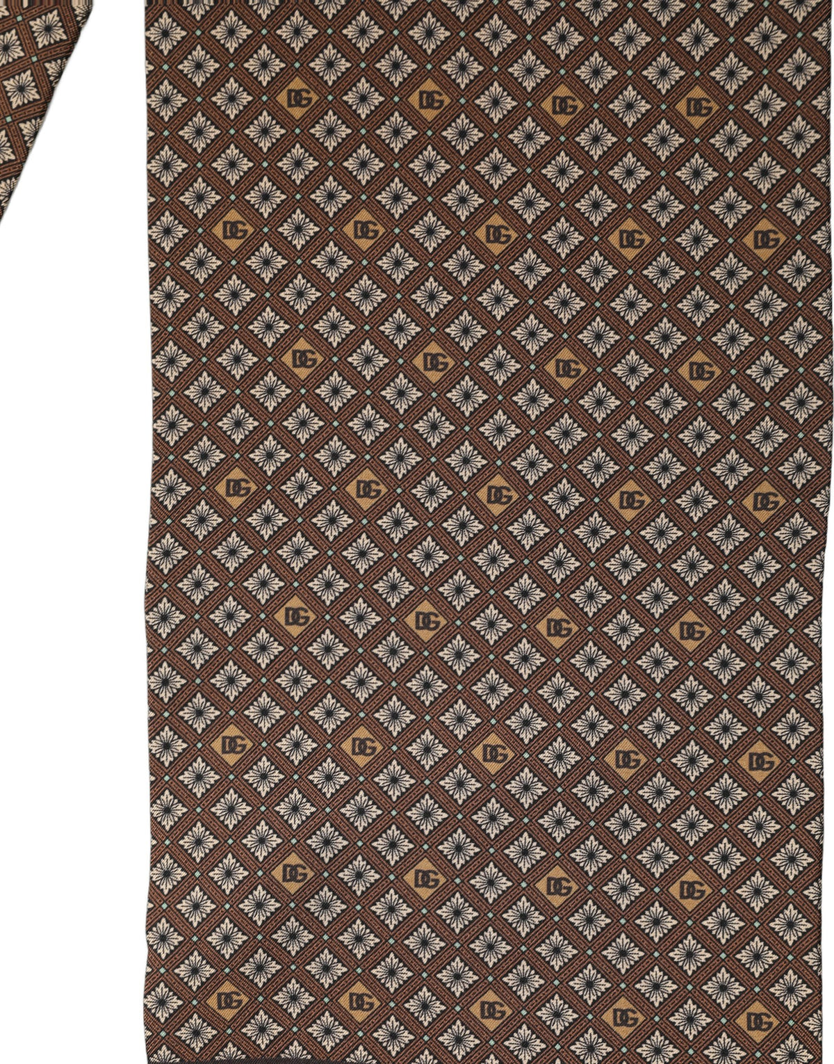 Dolce & Gabbana Dolce & Gabbana Brown Geometric Silk Men Neck Shawl Men's Scarf